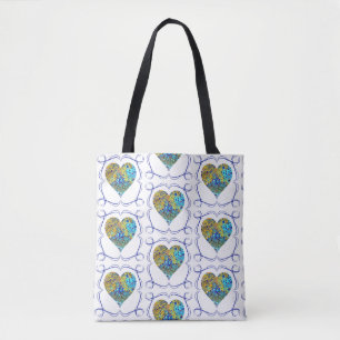 Tote Bag L'acrylique de sifflement de turquoise versent