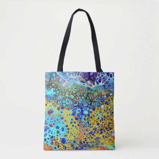 Tote Bag L'acrylique de sifflement de turquoise versent (Devant)