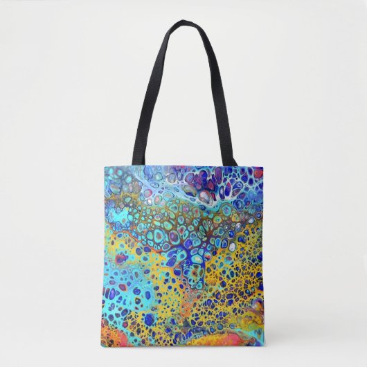 Tote Bag L'acrylique de sifflement de turquoise versent (Devant)