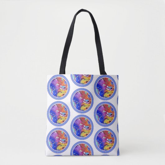 Tote Bag L'acrylique sauvage et fol versent partout (Devant)