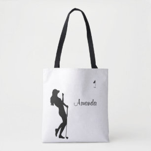 Tote Bag Lady Golfer White Personal