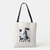 Tote Bag Lady marche son chat Fourre-tout (Dos)