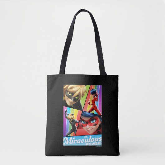 Tote Bag Ladybug & Cat Noir | Puissance Miraculeuse ! (Devant)