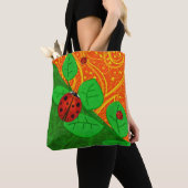 Tote Bag Ladybug Whimsey 3D Folk Art (De près)