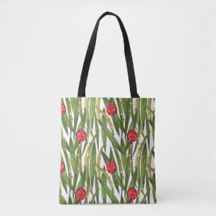 Tote Bag Ladybugs : motif d'aquarelle arrière - plan margue