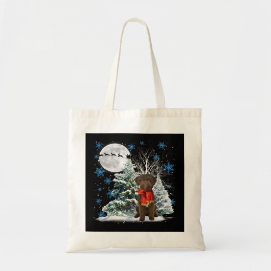 Tote Bag Lagotto Romagnolo Sous La Lune Noël Neige P (Devant)