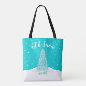 Tote Bag Laisser neiger Turquoise Aqua Noël (Dos)