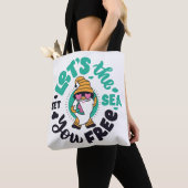 Tote Bag Laissez la mer vous libérer Gnome Tee (De près)