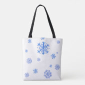 Tote Bag Laissez-le neiger avec des flocons de neige (Dos)