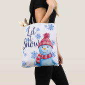 Tote Bag Laissez-le neiger avec des flocons de neige (De près)