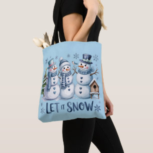 Tote Bag Laissez Neiger Buffalo Plaid Noël Famille Hiver