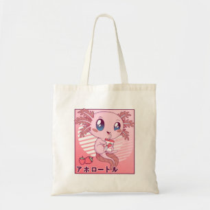 Tote Bag Lait de fraise Axolotl Retro Kawaii Japon Axolotl