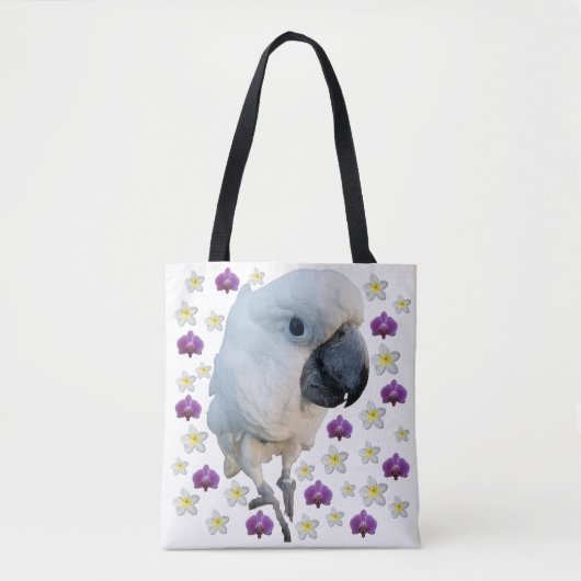 Tote Bag Lala le cacatoès Fourre-tout floral (Devant)