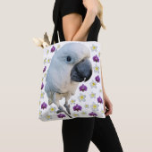 Tote Bag Lala le cacatoès Fourre-tout floral (De près)