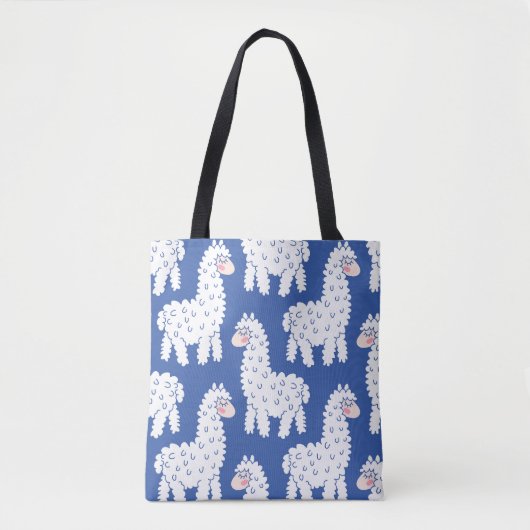 Tote Bag Lama alpaca, motif vintage (Devant)