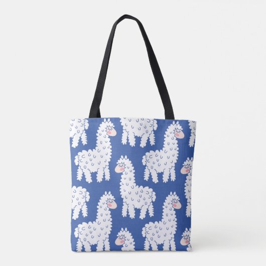 Tote Bag Lama alpaca, motif vintage (Dos)