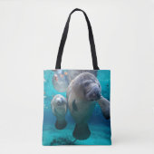 Tote Bag Lamantin de maman et de bébé (trois ressorts de (Devant)