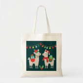 Tote Bag Lamas de Noël (Devant)