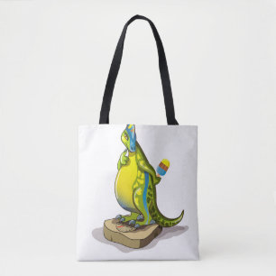 Tote Bag Lambeosaurus Se Possédant Sur Une Échelle De Poids