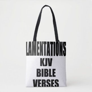 Tote Bag Lamentations Bible KJV Versets Vertical Gras Scrip