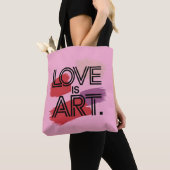 Tote Bag L'amour Abstrait est Artistes d'art Valentines Min (De près)