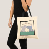 Tote Bag L'amour aux hippopotames de première vue (Devant (produit))