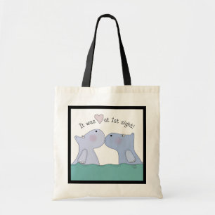 Tote Bag L'amour aux hippopotames de première vue