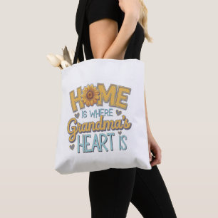 Tote Bag L'amour de grand-mère Tournesol Coeur Maison Desig
