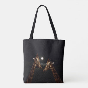 Tote Bag L'Amour De La Girafe Au Lune,