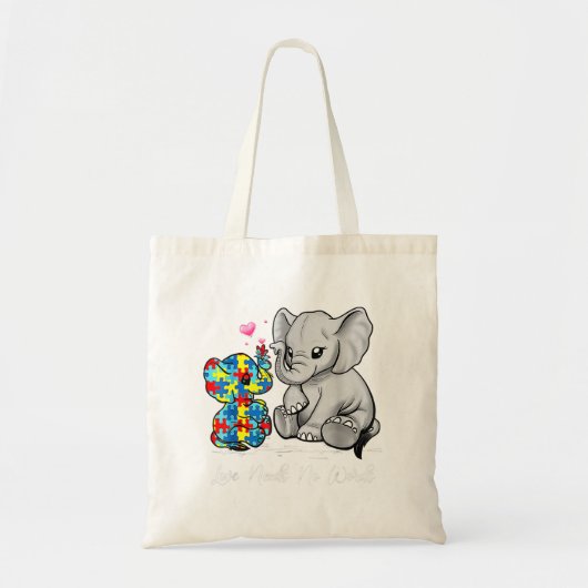 Tote Bag L'Amour De sensibilisation sur l'autisme N'A Pas B (Devant)