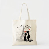 Tote Bag L'amour des chats à Paris (Devant)
