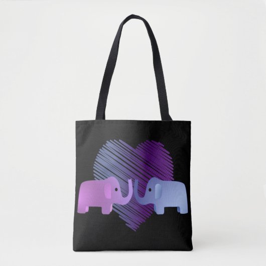 Tote Bag L'amour des éléphants (Devant)