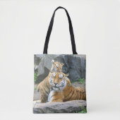 Tote Bag L'Amour Du Tigre Et Du Cube (Devant)