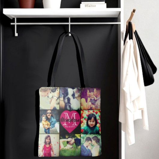 Tote Bag L'amour en photo Collage Carry unique