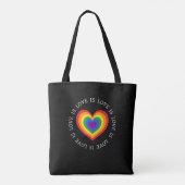 Tote Bag L'amour est amour Coeur arc-en-ciel Fierté LGBTQ N (Dos)