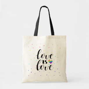 Tote Bag L'amour est l'amour   Coeurs arc-en-ciel