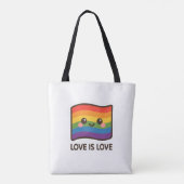 Tote Bag L'amour est l'amour - Kawaii Rainbow Design (Dos)