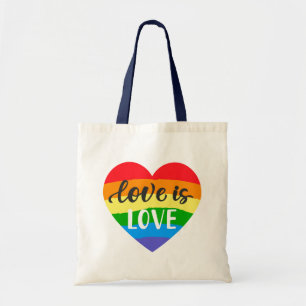 Tote Bag L'amour est l'amour le coeur arc-en-ciel