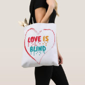 Tote Bag L'amour est le coeur braille aveugle (De près)