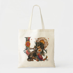 Tote Bag L'AMOUR fait de Dachshund Rose de tournesol Fleurs