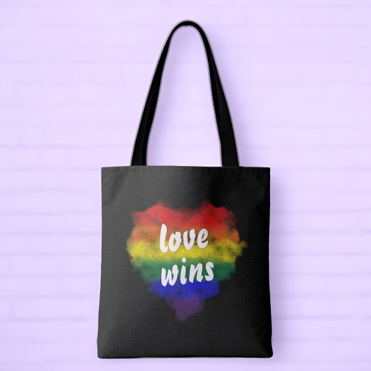 Tote Bag L'amour gagne la fierté Rainbow Heart