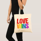 Tote Bag L'amour gagne le Gay pride arc-en-ciel (Devant (produit))