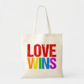 Tote Bag L'amour gagne le Gay pride arc-en-ciel (Devant)