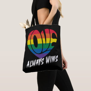Tote Bag L'amour gagne toujours la fierté LGBTQ