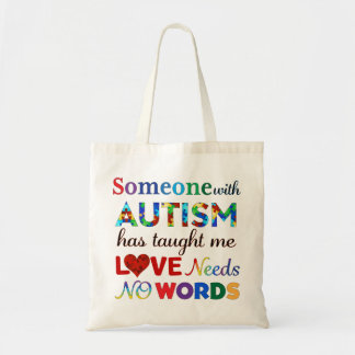 TOTE BAG L'AMOUR N'A PAS BESOIN DE MOTS AUTISME