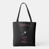 Tote Bag L'amour noir et rose est magique (Dos)