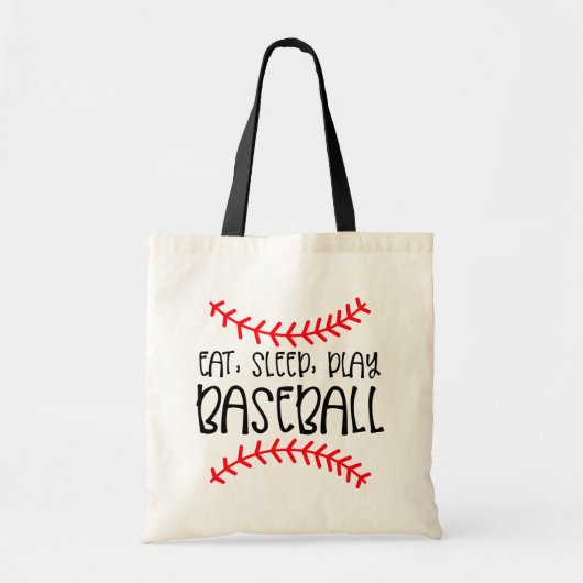 Tote Bag L'Amoureux Du Baseball Mange Le Sommeil Joue Au So (Devant)
