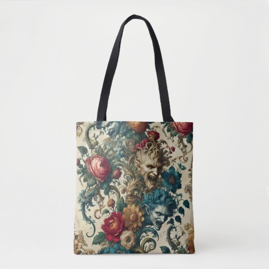 Tote Bag L'Anarchie des Arcanes - Émeute florale gothique G (Devant)