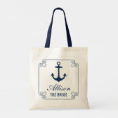 Tote Bag L'Ancre nautique de la Marine Mariage sur mesure (Dos)
