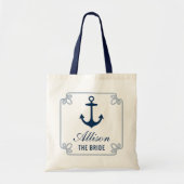 Tote Bag L'Ancre nautique de la Marine Mariage sur mesure (Devant)